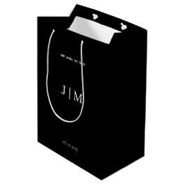 Regalo Mediana Bolsa de boda elegante en negro y blanco personali