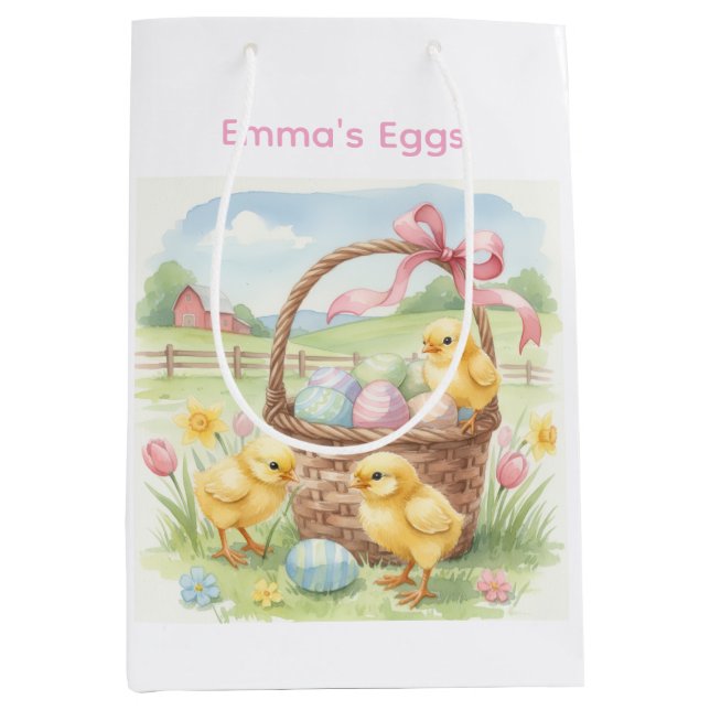 Regalo Mediana Bolsa de caza de huevos de Pascua personalizada co (Anverso)