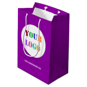 Regalo Mediana Bolsa de compra de logotipos y documentos comercia