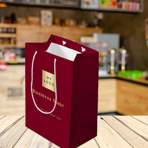 Regalo Mediana Bolsa de compras de papel con logotipo de negocios