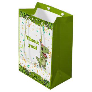 Regalo Mediana Bolsa de Favor de Fiesta de Cumpleaños de Dinosaur