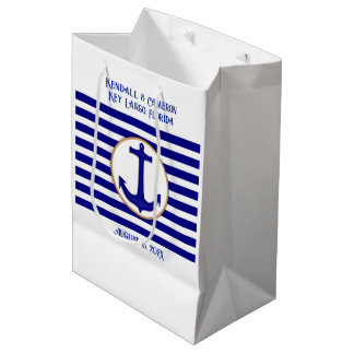 Regalo Mediana Bolsa de papel de bienvenida de Boda de la Marina 