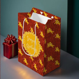 Regalo Mediana Bolsa de papel personalizada para fiestas con pan
