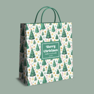 Regalo Mediana Bolsa de regalos de árboles de Navidad modernos ro