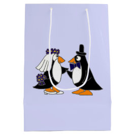 Regalo Mediana Bolsa de regalos divertida de pingüino y groom