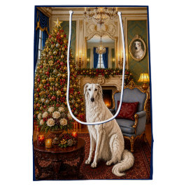 Regalo Mediana Bolsa de regalos navideños Borzoi