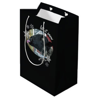 Regalo Mediana Bolsa de regalos navideños Snowflake Sheep Let it