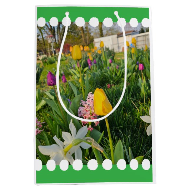 Regalo Mediana Bolsa De Tote De Hombro Floral (Anverso)