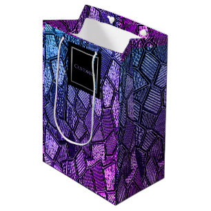 Regalo Mediana Bolsa media de vidrio ultravioleta de mosaico pers