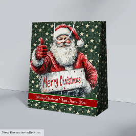 Regalo Mediana Bolsa Santa Monograma, Navidades de acuarela de ép