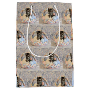 Regalo Mediana Cesta de Pascua de Patton - Gato / Gatito - Bolsa 