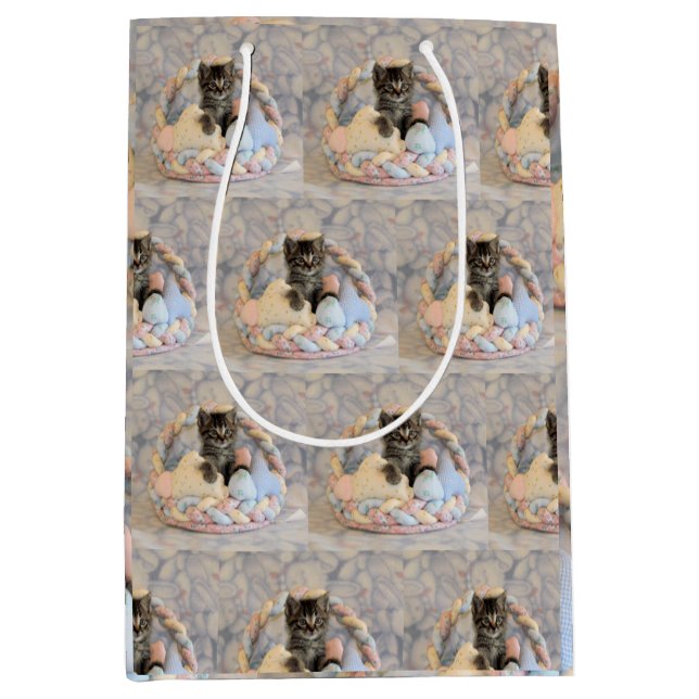 Regalo Mediana Cesta de Pascua de Patton - Gato / Gatito - Bolsa  (Anverso)