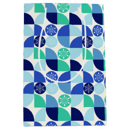 Regalo Mediana Copos de nieve geométricos - Fondo claro - Bolsa d