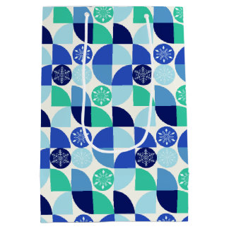 Regalo Mediana Copos de nieve geométricos - Fondo claro - Bolsa d