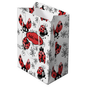 Regalo Mediana Deliciosos Labios De Ladybugs Con Flores Bolsa Peq