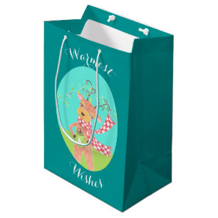 Regalo Mediana Deseos más cálidos de renos Navidades bolsa de reg