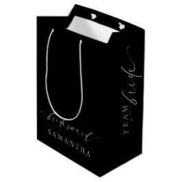 Regalo Mediana Ellesmere Black Minimalista Bolsa de Dama de Honor