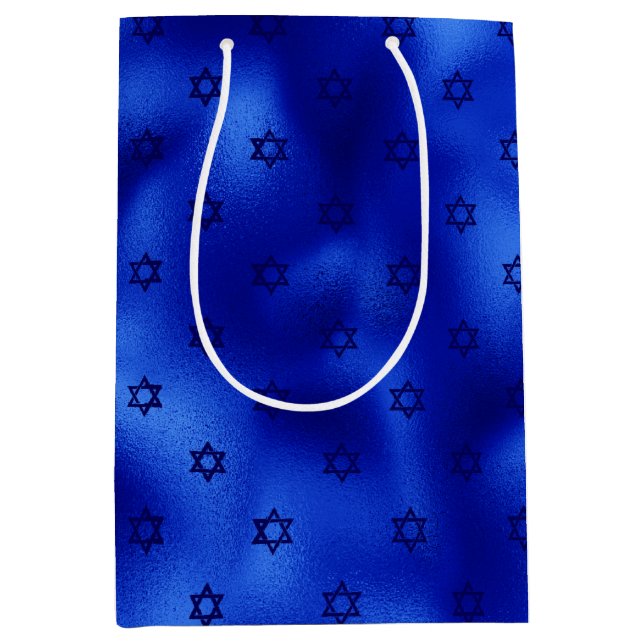Regalo Mediana Estrella azul real de David Hanukkah Bolsa de rega (Anverso)