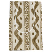 Ikat toscano, estampado de bolsa marrón y dorado