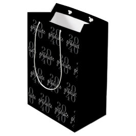 Regalo Mediana Moderno Chic Bolsa de Graduación Negra Personaliza