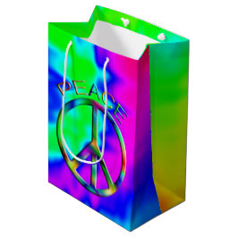 Regalo Mediana Signo de paz arco iris Hippie medio de bolsa de re