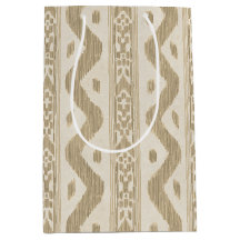 Tan y crema Ikat, impresión de bolsa de arena