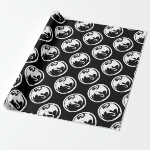 Regalo Medio de papel de envolver negro mate de Dragon Bl