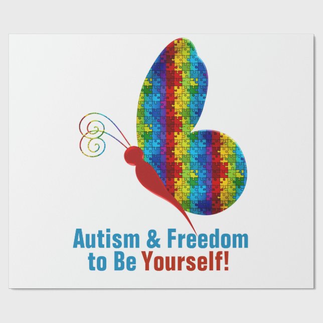 Regalo Medios de autismo: Papel de ajuste de cuentas (Superficie plana)