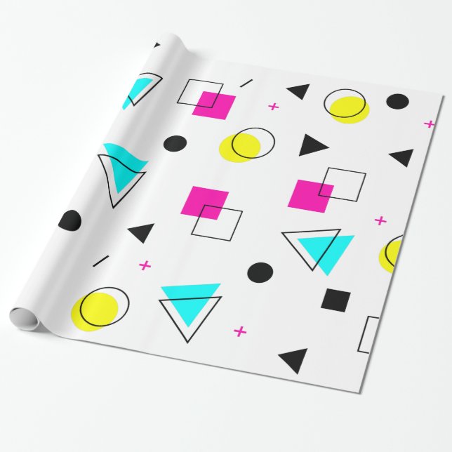 Regalo Memphis 80" papel de embalaje del diseño de s (Desenrollado)