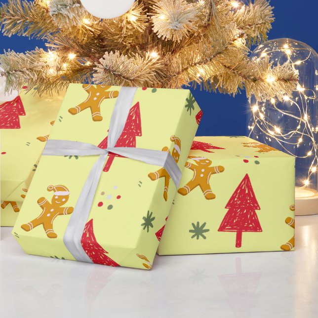 Regalo Merry gingerbread santa Snowflake Papel de árbol d (Vacaciones)