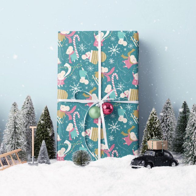 Regalo Merry Little Mice - Navidades - Rollo de papel env ("Merry Little Mice" - light blue gift wrap by clearlytangled studio.
)