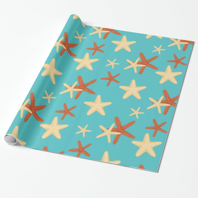 Regalo Modelo del fondo de las estrellas de mar - papel (Desenrollado)