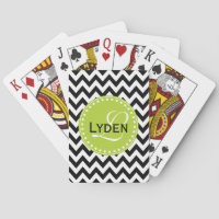 Regalo moderno en monograma chevron negro cartas d