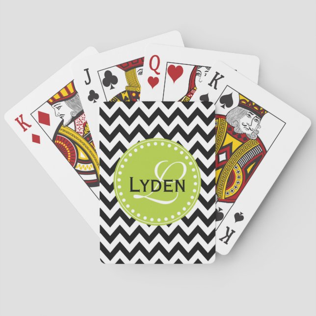 Regalo moderno en monograma chevron negro cartas d (Reverso)