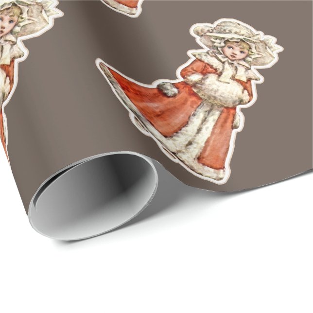 Regalo Muff de mano de abrigo de muñeca de papel infantil (Esquina del rollo)