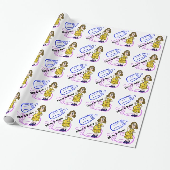 Regalo Mujer embarazada y papel de embalaje de los (Desenrollado)