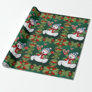 Regalo Muñeco de nieve de papel de envolver de Navidad