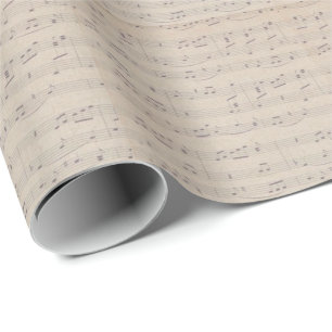 Regalo Música musical de notas de papel de hoja de cosech