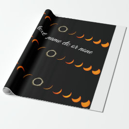 Regalo naranja negro de papel de envoltura de eclipse sol