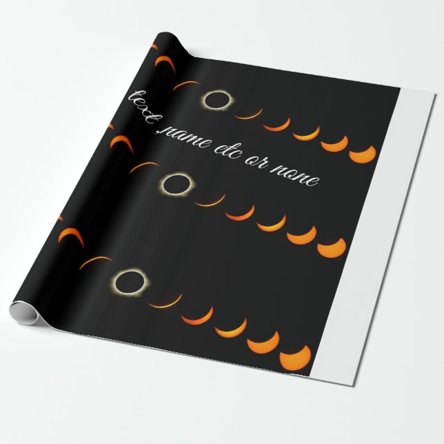 Regalo naranja negro de papel de envoltura de eclipse sol (Desenrollado)