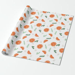 Regalo Naranjas - papel de embalaje del día de fiesta de