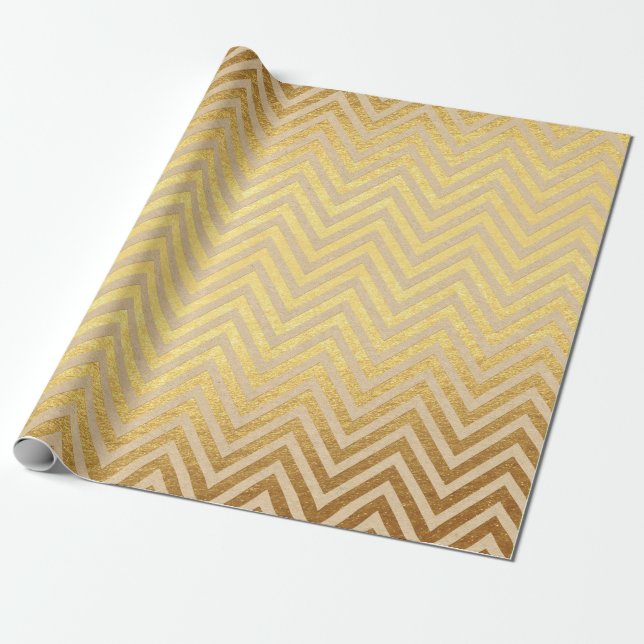 Regalo Navidad con papel de aluminio dorado (Desenrollado)
