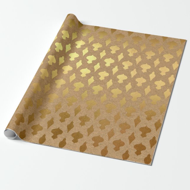 Regalo Navidad de papel de aluminio dorado (Desenrollado)