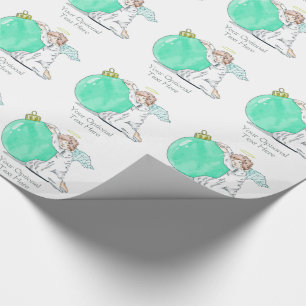 Regalo Navidades Angel personalizado papel de ajuste de t