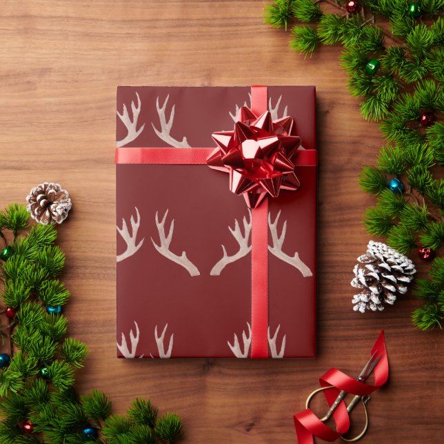 Regalo Navidades antler papel de envoltura (Regalo de vacaciones)