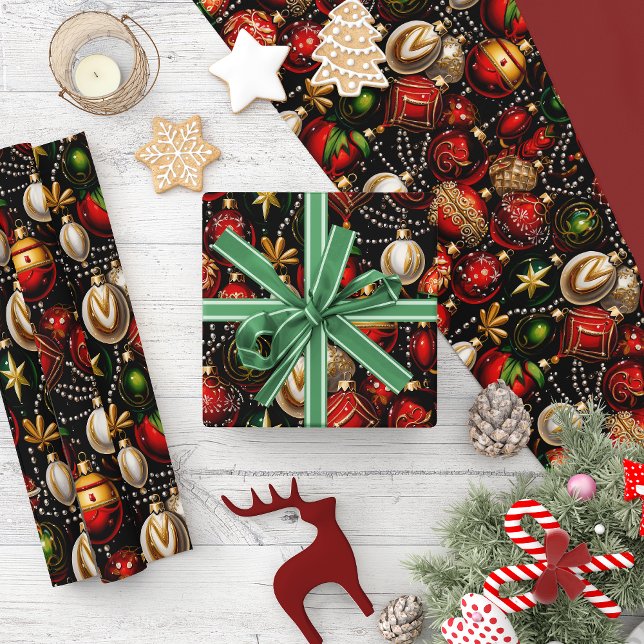 Regalo Navidades brillantes Baubles Papel de relleno (Subido por el creador)