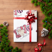 Navidades de amor rosado envolviendo papel