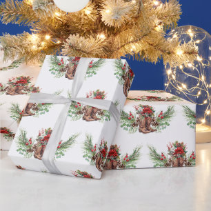 Regalo Navidades de bota de vaca Papel de envolver
