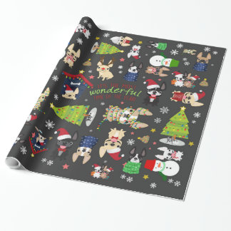 Regalo Navidades de Bulldog de Francia festejan papel de
