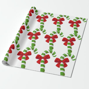 Regalo Navidades de Candy Cane envolviendo papel